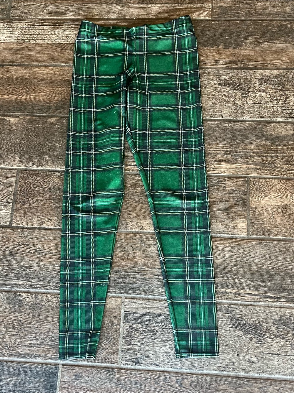 BlackMilk all over Green Plaid print leggings L Bonus skull lady tank top M